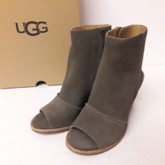 UGG Valencia PEEP Toe BOOTIES Mysterious - Picture 6 of 7